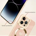 thumbnail image 3 of for iPhone 14 Pro Max Case [Support Magsafe] Love Heart Pattern Magnetic Plating Electroplate Luxury Elegant Case Camera Protector Soft TPU Shockproof Protective Corner Back Cover -Pink, 3 of 12