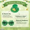 thumbnail image 3 of PMU 4 Pcs St. Patrick’s Day Party Costume Accessory Bundle, Green Plastic Top Hat, Glitter Shamrock Sunglasses, Shamrock Lei and Green Satin Sash, 3 of 8