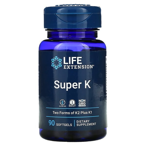 Life Extension | Super K, 90 Cápsulas, Suplemento para el Apoyo de los Huesos