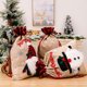 thumbnail image 2 of Bolsa de regalo de 3 piezas para la nueva decoración navideña, muñeco de nieve viejo, ciervo, lino a cuadros, bolsa de regalo para el ambiente festivo, suministros de decoración., 2 of 5