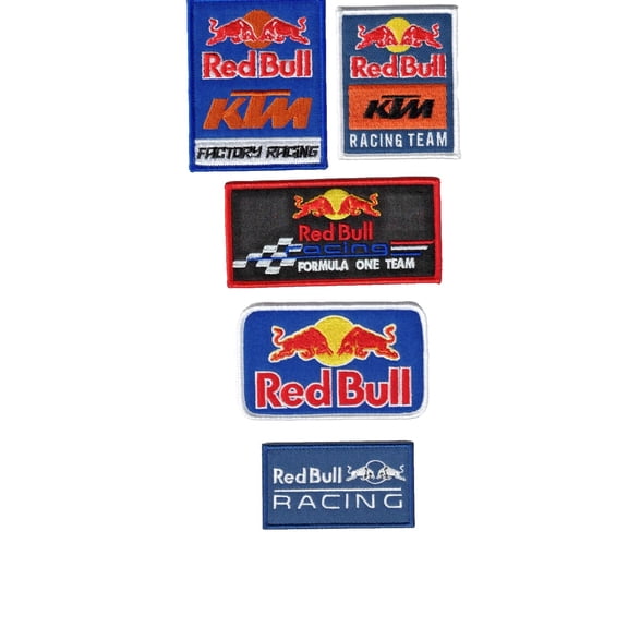 (5) Red Bull Racing Embroidered Sew / Iron On Patches