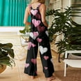 thumbnail image 4 of Valentine's Day One Piece Overall for Women Pink Love Heart Printed Bagggy Straight Leg Rompers Baggy Trendy Fashion Valentine Rompers with Pockets, 4 of 4