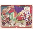 thumbnail image 2 of Tsukioka Yoshitoshi 24x19 Gold Ornate Framed and Double Matted Museum Art Print Titled - Tokugawa Ieyasu Examing the Head of Kimura Shigenari at the Battle of Osaka Castle (1875), 2 of 4