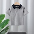 thumbnail image 1 of Blusa y camisa de manga corta con cuello vuelto Camisa de color liso para niños Camiseta de manga corta con solapa para bebé Top informal y versátil Camiseta de algodón para niños, 1 of 9