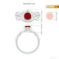 thumbnail image 4 of ANGARA Natural Bezel-Set Solitaire 1 ct Ruby Dual Infinity Ring in 14K White & Rose Gold for Women (Size-6mm) | July Birthstone Jewelry for Her, 4 of 9
