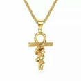 thumbnail image 5 of Mens Stainless Steel Egyptian Ankh Kundalini Snake Pendant Necklace Men, 5 of 6