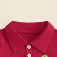 thumbnail image 7 of Kids Toddler Boy Back to School Outfit Dinosaur Embroidery Short Sleeve Polo Shirt Tops Plaid Shorts Set Clothes,Red, 7 of 7