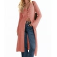 thumbnail image 5 of Bell Sleeve Women Solid V Neck Casual Long Button Down Knit Cardigan, 5 of 8