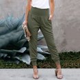 thumbnail image 2 of B91xZ Pantalon à Paillettes pour Femmes Pantalon Large Extensible Décontracté Confortable Taille Haute, Vert L, 2 of 5