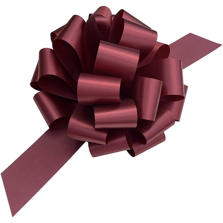 Large Burgundy Pull Bows - 9 Wide, Set of 6, Fall, Christmas, Gift Bows