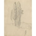 thumbnail image 3 of Franz Johann Heinrich Nadorp 12x14 Black Modern Framed Museum Art Print Titled - Album with Views of Rome and Surroundings, Landscape Studies, Page 20A: Trees, 3 of 5