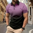thumbnail image 7 of kpoplk Men's Polo Shirts 1/4 Zip Short Sleeve Shirts Golf Shirt Purple,3XL, 7 of 7