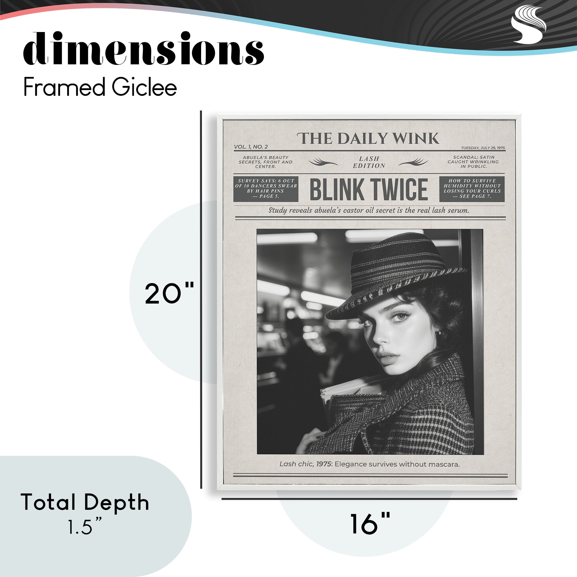The Daily Wink Magazine White Framed Giclee Art, design by A Barefoot Stylist