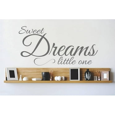 Custom Wall Decal : Sweet Dreams little one Newborn Baby Text Lettering Wall Sticker : 12 X30" -