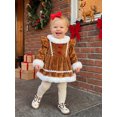 thumbnail image 4 of RUINIXCW Baby Girls Gingerbread Costume Christmas Plush Romper Dress Cute Headband, 4 of 8