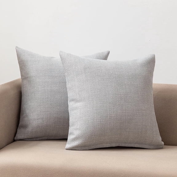 Mictong Light Gray Square Linen Pillow, 1 Piece, 15.75 * 15.75 Inches, Modern Country Style Pillow, Decorative Pillow For Living Room Sofa And Bedroom Bed