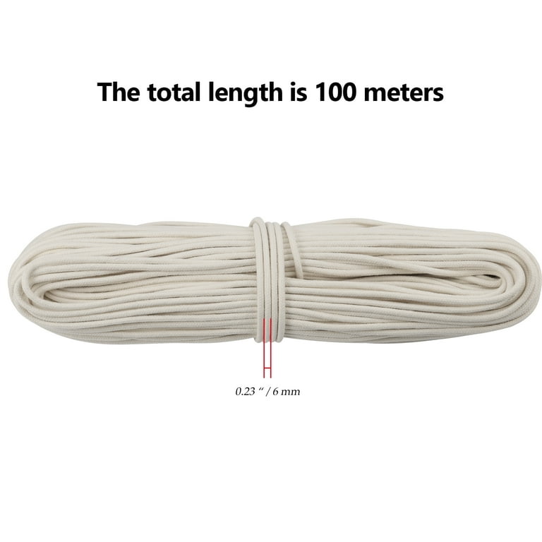 ZEONHEI 164 Feet 1/4 Inch White Natural Cotton Rope, Cotton Clothesline  Rope, All-Purpose Craft Rope for Clothes Hanger, Garden Flower Potted  Plants