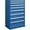 Blue, variant on Modular 8 Drawer Cabinet, with Lock, w/o Dividers, 36"Wx24"Dx57"H Black