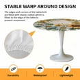thumbnail image 6 of Blue Yellow Sunflower Elastic Fitted Round Table Cover Retro Wreath Waterproof Outdoor Tablecloth for Holiday Party, Picnic, Patio & Dining Fits Tables Up to 36"-44", 6 of 8
