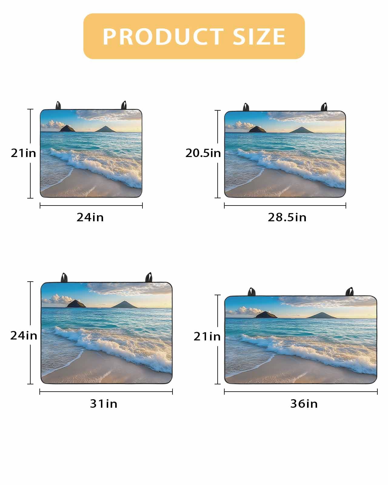nqOlkjepod Large Induction Cooktop Protector Mat 24"x21", Ocean Stove Top Covers for Electric Stove, Blue Sky Mountain Sandy Beach Sea Scenery Stove Burner Cover Mats, Glass Top Stove Cover