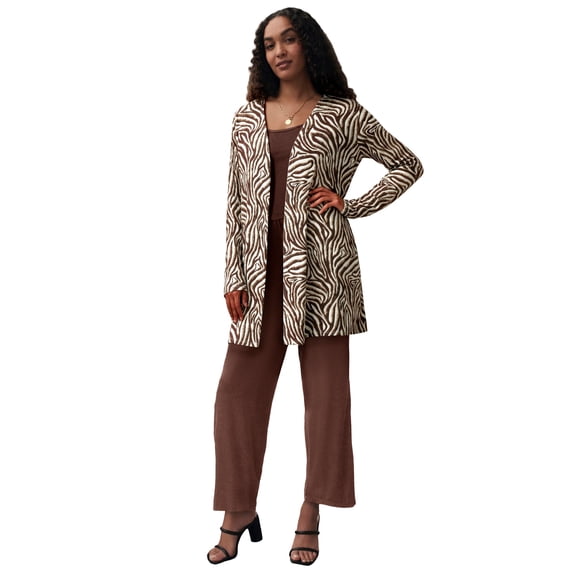 Jessica London Women's Plus Size Everyday Stretch Knit Open Front Cardigan