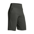 thumbnail image 5 of Audhol Womens Shorts with Pockets, Womens Shorts High Waisted Athletic Long Shorts Plus Size Wide Leg Yoga Pants Yoga Shorts Dark Gray S, 5 of 5