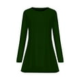 thumbnail image 4 of Idoravan Lightweight Sweaters for Women 2024 Spring Women Casual Full Long Sleeve Casual Loose Tunic Tops Crewneck Sweatshirts Army Green XXL, 4 of 6