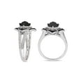 thumbnail image 5 of 1.41 Carat (Ctw) Black & White Diamond Halo Ring in Sterling Silver for Women, 5 of 6