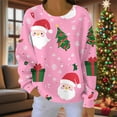 thumbnail image 4 of Hipattires Merry Christmas! Womens Long Sleeve Shirts Christmas Crew Neck Pullover Holiday , Winter Graphic Printed Tops for Ladies Fashion, 4 of 7