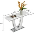 thumbnail image 3 of 47" Modern Faux Marble Console Table, Rectangular Top & Double U-Shaped Stainless Steel Base, Narrow Entryway Table for Entrance, Hallway, Foyer, or Living Room, 3 of 7