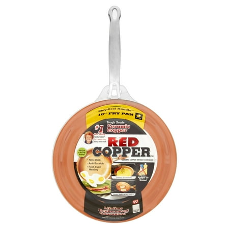 As Seen on TV Red Copper Non-stick Ceramic Pan, 10 inches