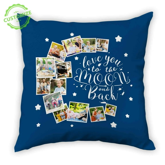 Customizaholic Custom Name Pillow, Photo Collage Pillow, Family Pillow, Family Name Pillow, Custom Photo Pillow, Fathers Day Pillow, Family Gift, Gift For Family, Family Gifts Ideas