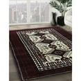 thumbnail image 2 of Ahgly Company Indoor Square Mid-Century Modern Chocolate Brown Oriental Area Rugs, 7' Square, 2 of 6