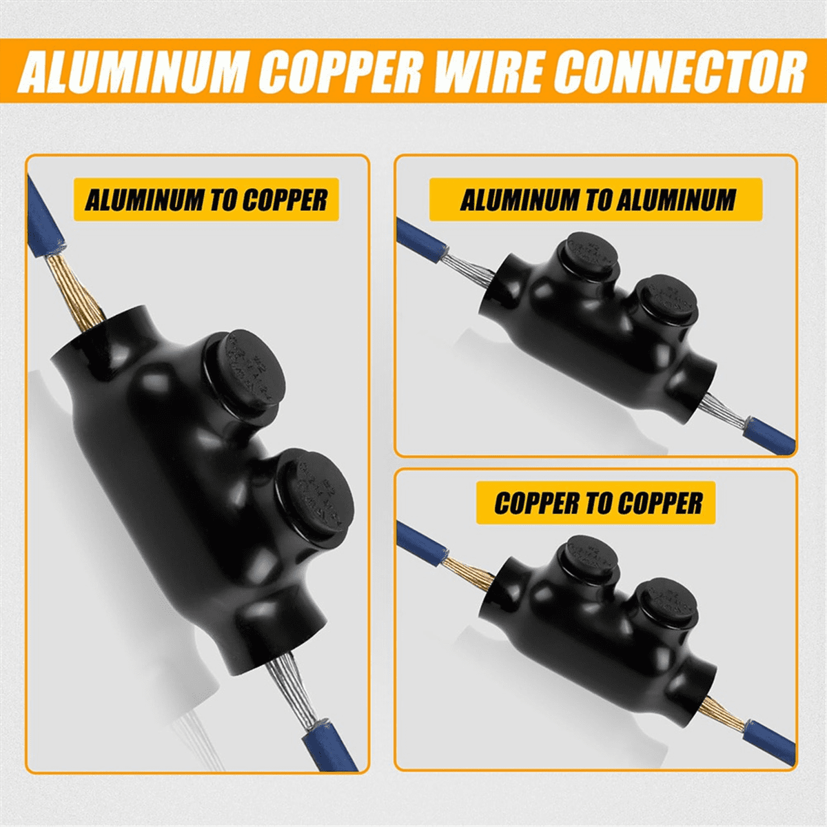 Insulated Wire Connector Splice Connector, Aluminum to Copper Wire Connectors,2-14 Gauge