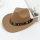thumbnail image 5 of Señoras de los hombres Sombrero de vaquero occidental Sombrero de Sombrero de visera Sombrero de jazz casual Gorra de de de , marrón Sombrero Vaquero 56cm Marrón Yinane Sombrero de vaquero, 5 of 7