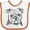 White and Orange, variant on Inktastic English Bulldog Sketch Portrait Boys or Girls Baby Bib