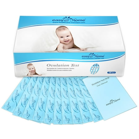 Easy@Home Ovulation Test Strips (100-pack) Value Pack, Reliable Ovulation Preditor Kit and Fertility Test, 100 Tests