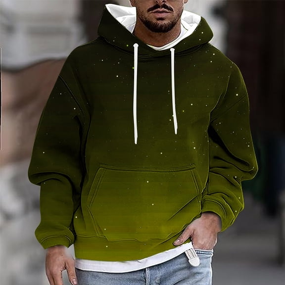 Mens Gradient Hoodies Big & Tall M-4X Casual Pullover Long Sleeve Sweatshirts with Pocket Plus Size Basic Loose Comfort Workout Hoodie Tops