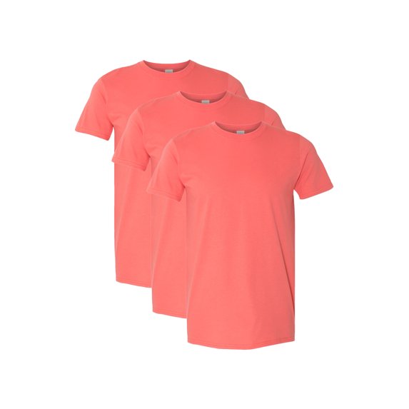 Gildan Adult Softstyle® T-Shirt, 3-Pack, Coral Silk, 3XL