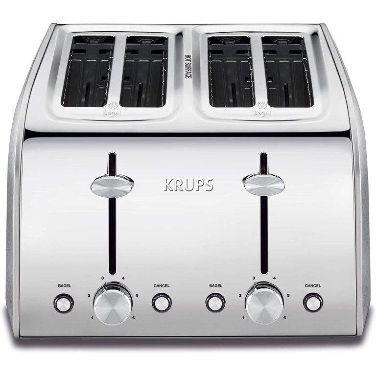  KRUPS Breakfast Essentials Stainless Steel Toaster, 4