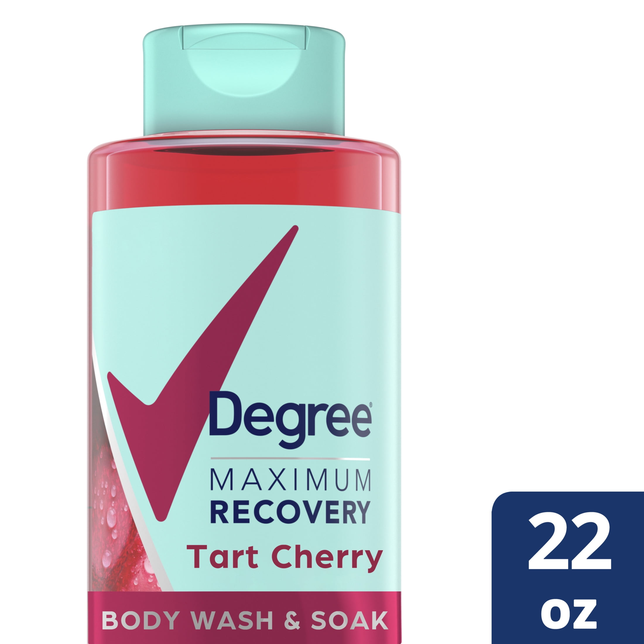 Degree Maximum Recovery Liquid Body Wash Tart Cherry Epsom Salt Electrolytes, 22 oz