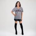 thumbnail image 3 of Women's Gameday Couture Gray Denver Broncos Relaxed Iconic Edge Rhinestone V-Neck T-Shirt, 3 of 4
