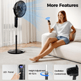thumbnail image 5 of 16" Oscillating Pedestal Fan with Remote, 3-Speed Stand up Fan with Adjustable Height and Tilt, Less Noise Cooling Fan, for Home Office Room Bedroom, 5 of 6