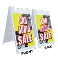 thumbnail image 2 of A-frame Sidewalk Car Audio Sale 24" x 36" Double Sided A-Frame Sidewalk Sign, Includes 2 Plastic Inserts | Foldable Portable White Signicade Sandwich Board Signs, 2 of 5