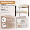 thumbnail image 4 of Primy Counter Height Bar Stool with Padded Arms, Modern Fabric Upholstered Dining Room Barstools Kitchen Island Armchair with Footrest+Curved Backrest, 4 of 7