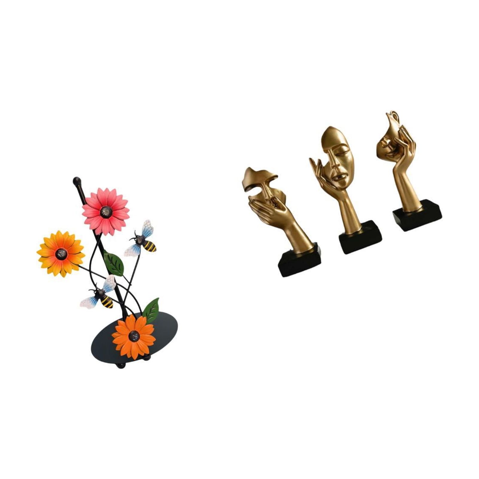 Fiocias Toilet Paper Holder Paper Towel Holder Countertop Thinker Statues Abstract Art Sculptures Modern Figurines Removable Iron Resin Suitable for Living Ro
