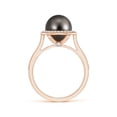thumbnail image 2 of ANGARA Tahitian Cultured Pearl Halo Ring with Milgrain in 14K Rose Gold for Women | June Birthstone, Birthday, Anniversary, Jewelry Gift for Women | Pearl Ring, 2 of 8