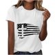 thumbnail image 1 of Camisetas de Manga Corta para las Mujeres, Blusa de Manga Corta de la Moda Del Día de la Independencia Hecha de Poliéster Cómodo para la Primavera Verano, Blusas de Manga Corta para las Mujeres, 1 of 7