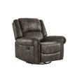 thumbnail image 4 of Weston Home Tippecanoe Polished Microfiber Nailhead Swivel Glider Recliner, Charcoal Gray, 4 of 11