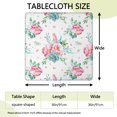 thumbnail image 2 of Square Tablecloth with Elastic Edges 36 * 36 Inch Pioneer Waterproof Pink Floral Feathers Table Cover Washable Indoor and Outdoor for Party Kitchen Dinner Banquet Patio Picnic, 2 of 6